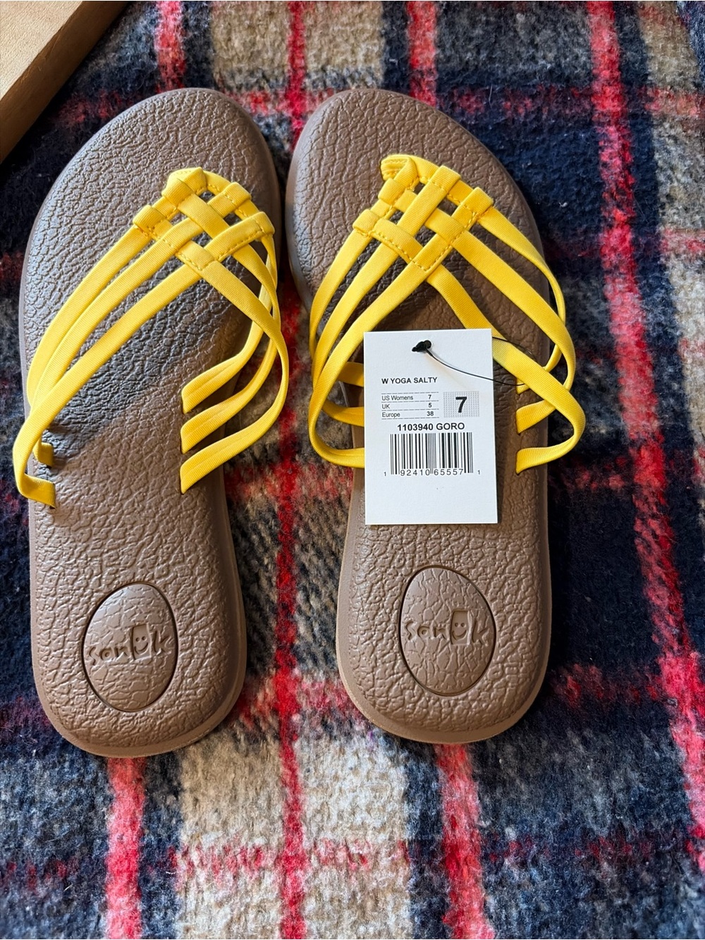 Women’s Yellow Strappy Sandal with Brown Footbed